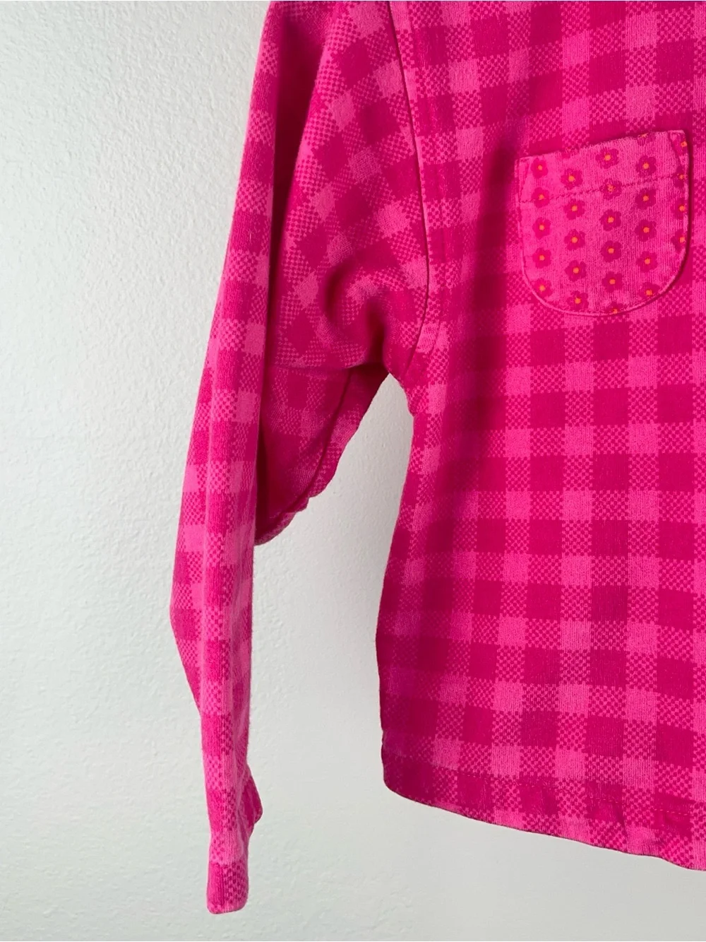Gymboree (XL) 1990s Pink Plaid Gingham Zip-Up Rainbow Tag Vintage Jacket